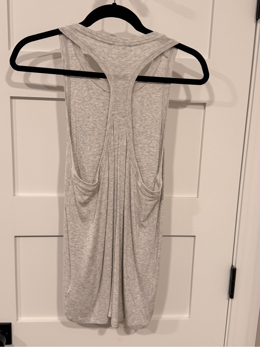 Athleta Heather Gray Ribbed Racerback Tank Top - Picture 2 of 3